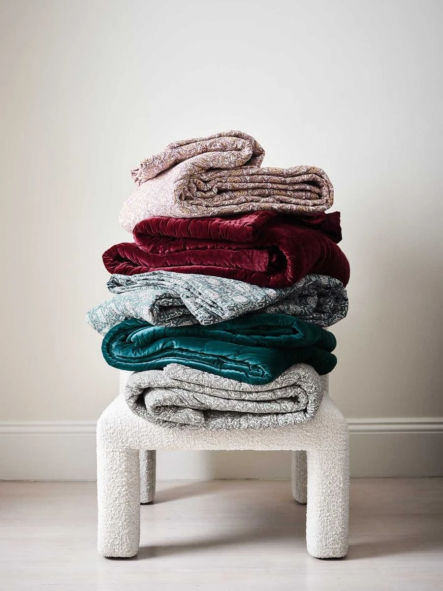 Jaipur Coverlet - Mineral & Indian Teal 3 Jaipur Coverlet - Mineral & Indian Teal