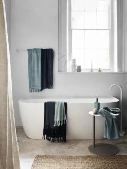 Paros Hand Towel - Slate -Household Items Discount 2022 paros towels blue 1
