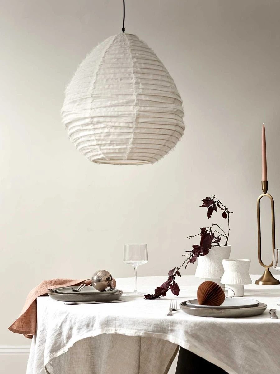 Fringed Linen Light Shade - Marshmallow 4 Fringed Linen Light Shade - Marshmallow - Image 2