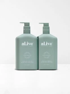 Kaffir Lime & Green Tea Wash & Lotion DUO -Household Items Discount al ive kaffir lime green tea natural hand body lotion