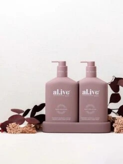 Raspberry Blossom & Juniper Wash & Lotion DUO + Tray -Household Items Discount al ive raspberry blossom duo 4