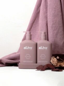 Raspberry Blossom & Juniper Wash & Lotion DUO + Tray -Household Items Discount al ive raspberry blossom duo 5