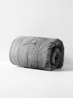 Chambray Coverlet - Smoke 10 Chambray Coverlet - Smoke -Household Items Discount chambray bedcover smoke rolled 1