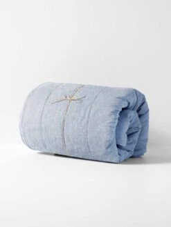Chambray Coverlet - Denim 9 Chambray Coverlet - Denim -Household Items Discount chambray coverlet denim rolled 1