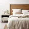 Chambray Fringe Quilt Cover - Natural -Household Items Discount chambray fringe bed linen natural
