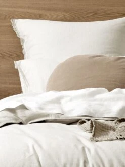 Chambray Fringe Quilt Cover - Natural -Household Items Discount chambray fringe bed linen natural 2 1