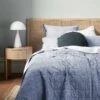 Chambray Coverlet - Denim 2 Chambray Coverlet - Denim -Household Items Discount chambray fringe bedcover denim 1
