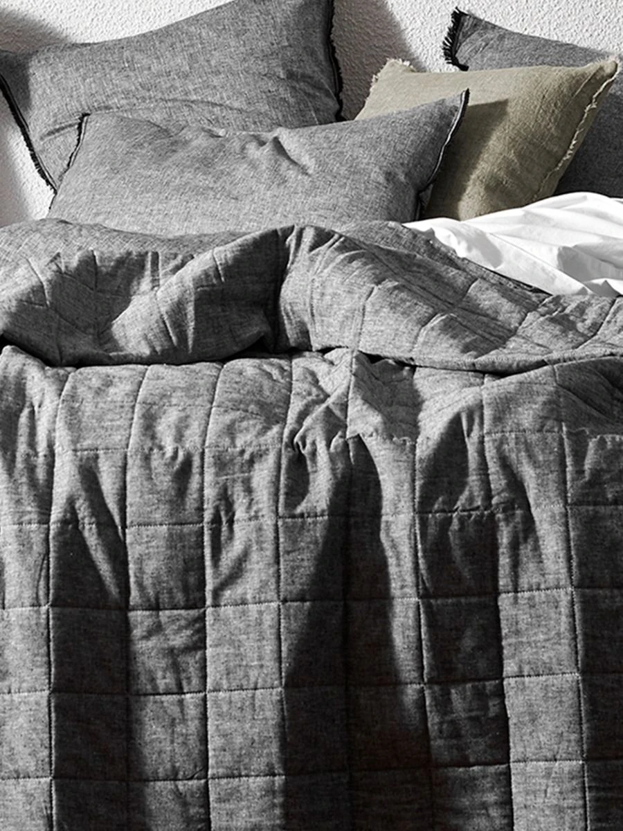 Chambray Coverlet - Smoke 5 Chambray Coverlet - Smoke - Image 3