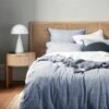 Chambray Fringe Quilt Cover - Denim
