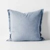 Chambray Fringe European Pillowcase - Denim 2 Chambray Fringe European Pillowcase - Denim -Household Items Discount chambray fringe euro denim 1
