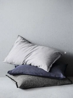 Chambray Fringe Standard Pillowcase - Dove -Household Items Discount chambray fringe pillowcases 2