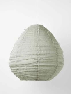 Cloud Fringed Pear Pendant - Limestone