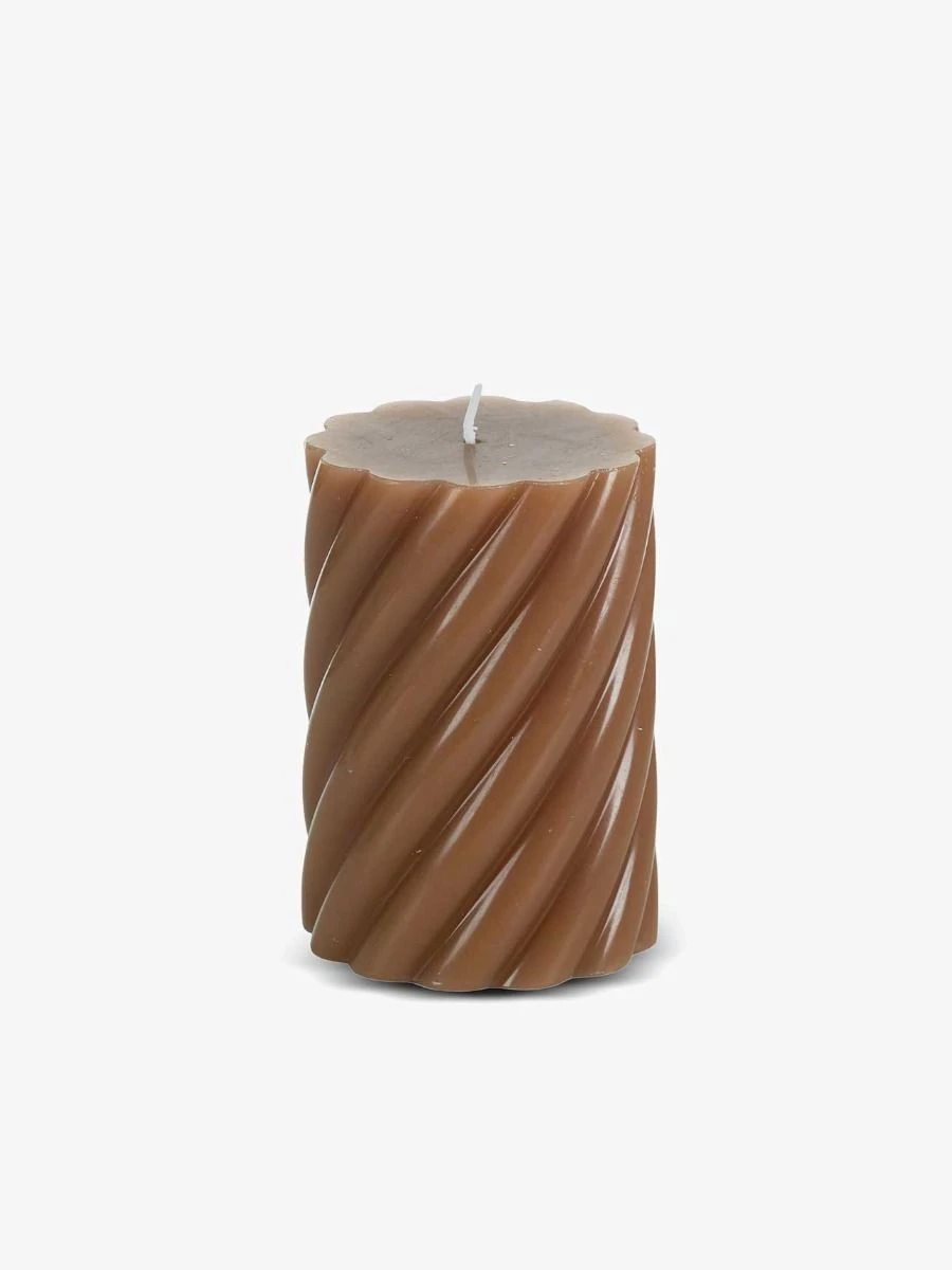 Twist Small Pillar Candle - Caramel 3 Twist Small Pillar Candle - Caramel