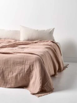 Household Items Discount 8 Crinkle Bed Cover - Pink Clay