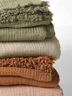 Crinkle Throw - Pink Clay -Household Items Discount crinkle throw stack 2 1 3