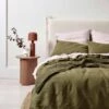 Emile Pure Linen Quilt Cover - Bronzed Olive