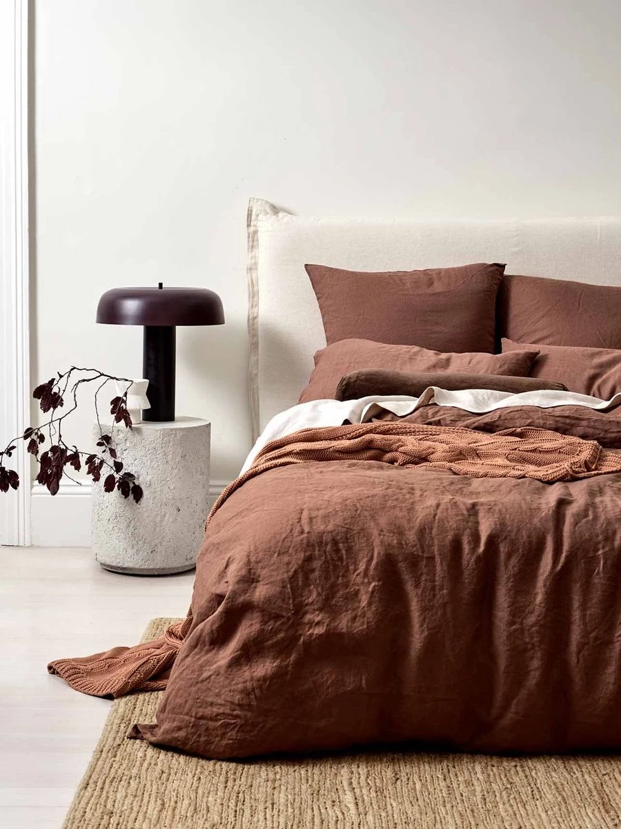 Emile Pure Linen Quilt Cover - Clove 3 Emile Pure Linen Quilt Cover - Clove