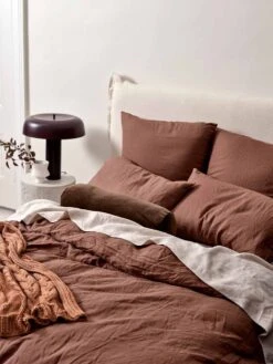 Emile Pure Linen European Pillowcase - Clove 7 Emile Pure Linen European Pillowcase - Clove -Household Items Discount emile bed linen clove detail 5