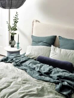 Emile Linen Standard Pillowcase - Mineral -Household Items Discount emile bed linen mineral detail