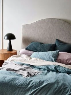 Emile Pure Linen European Pillowcase - Aegean Blue -Household Items Discount emile bedlinen aegean 2 2 4