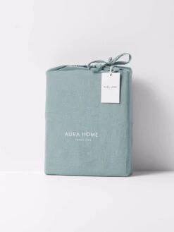 Emile Pure Linen Quilt Cover - Aegean Blue -Household Items Discount emile packaging quilt cover aegean blue