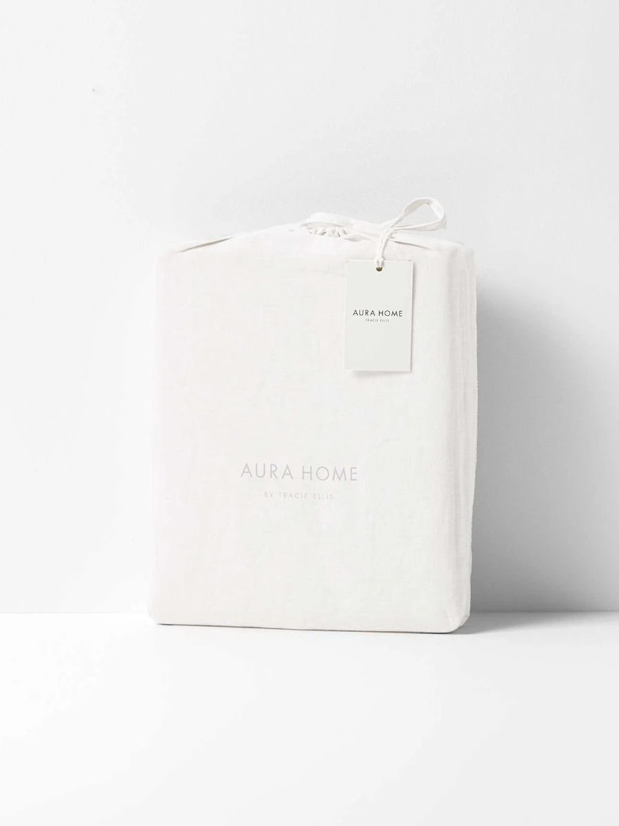 Emile Linen Flat Sheet - Marshmallow 6 Emile Linen Flat Sheet - Marshmallow - Image 4