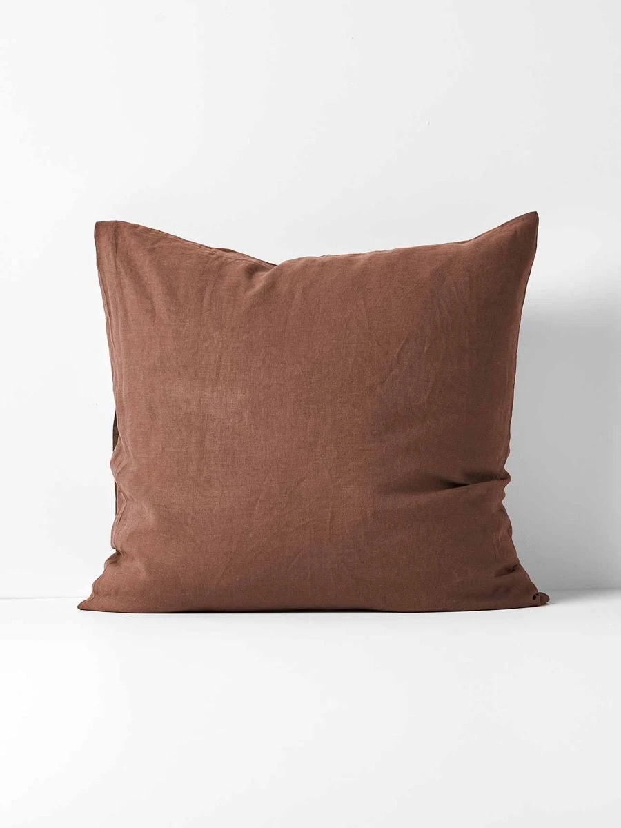 Emile Pure Linen European Pillowcase - Clove 3 Emile Pure Linen European Pillowcase - Clove