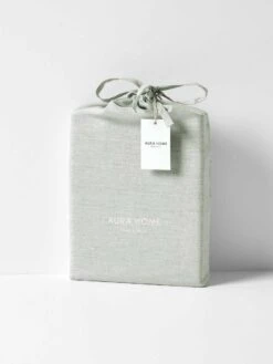 Emile Linen Fitted Sheet - Mineral -Household Items Discount emile pure linen flat shet mineral packaging 2