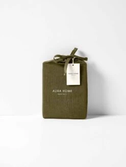 Emile Linen Standard Pillowcase - Bronzed Olive -Household Items Discount emile pure linen pillowcase bronzed olive packaging