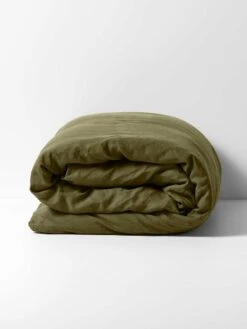 Emile Pure Linen Quilt Cover - Bronzed Olive -Household Items Discount emile quilt cover bronzed olive 1