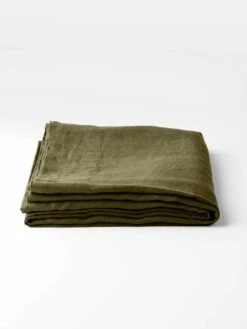 Emile Linen Flat Sheet - Bronzed Olive -Household Items Discount emile sheets bronzed olive 3