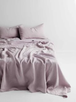 Emile Linen Flat Sheet - Burnished Lilac