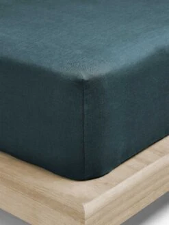 Emile Linen Fitted Sheet - Greystone