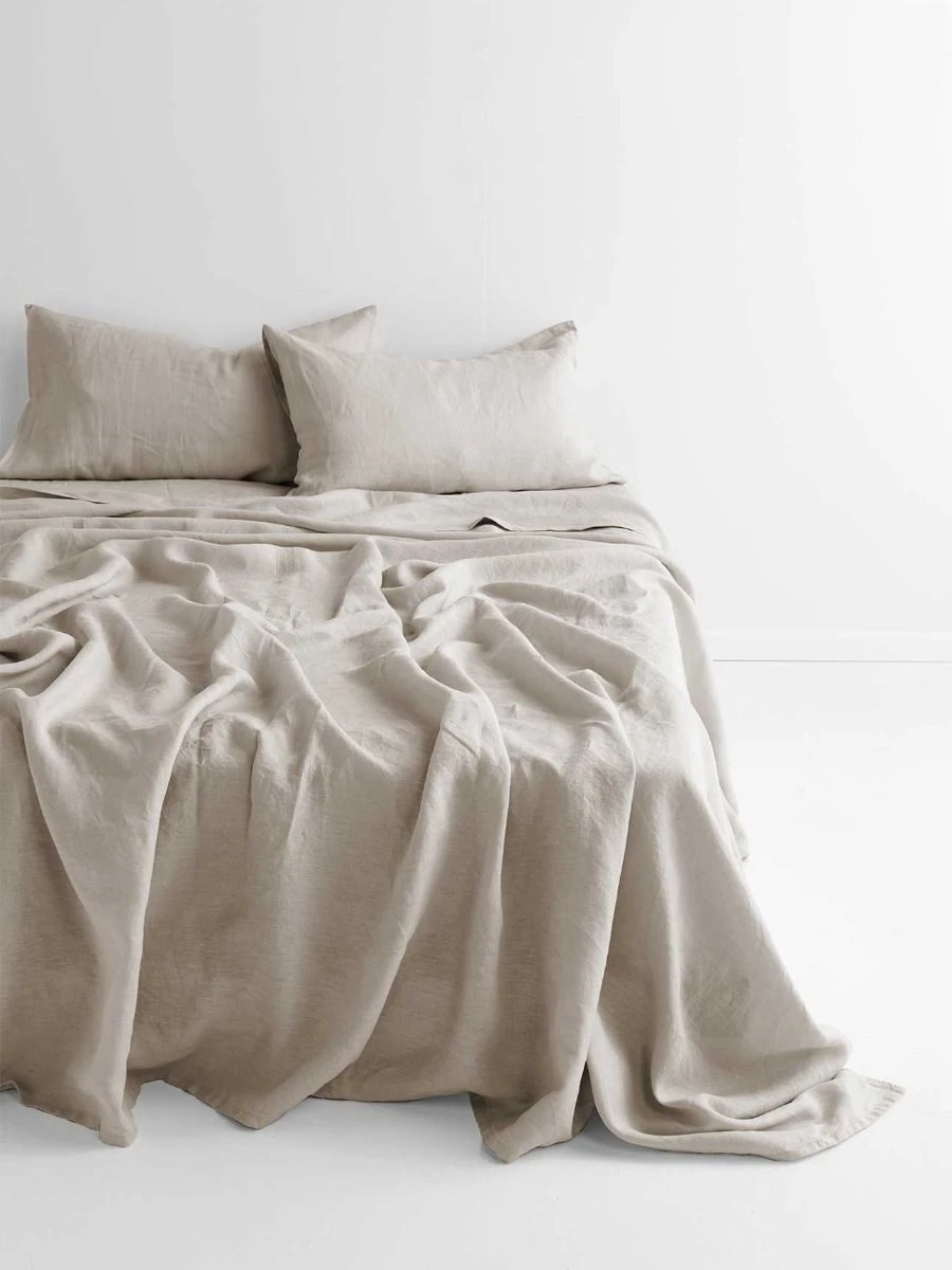 Emile Linen Flat Sheet - Natural 3 Emile Linen Flat Sheet - Natural