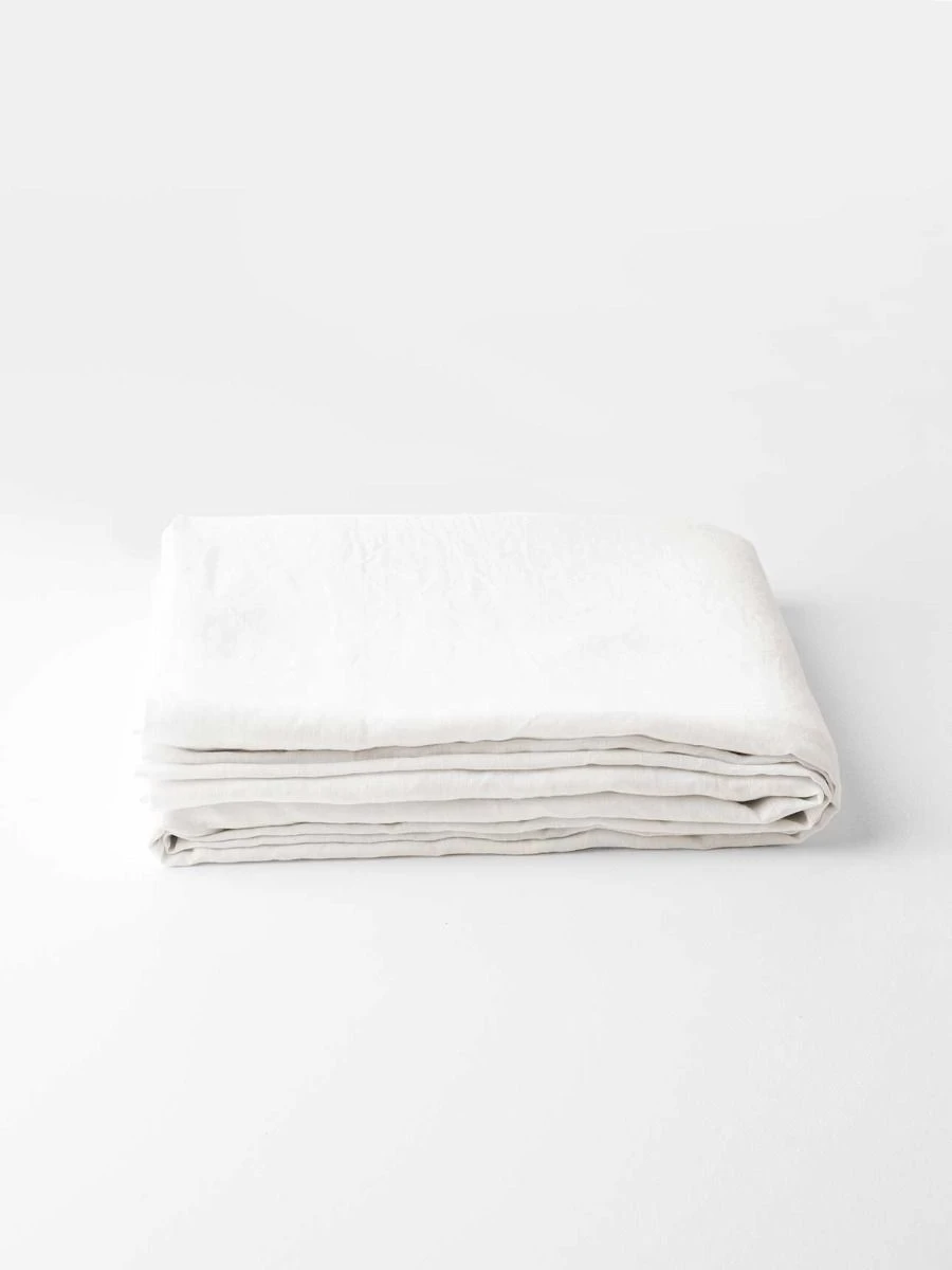 Emile Linen Flat Sheet - Marshmallow 5 Emile Linen Flat Sheet - Marshmallow - Image 3