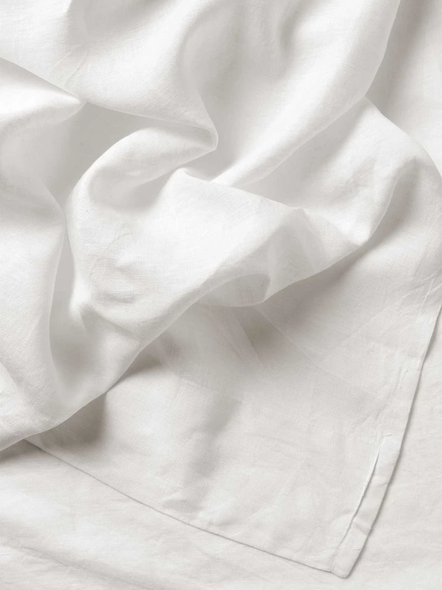Emile Linen Flat Sheet - Marshmallow 4 Emile Linen Flat Sheet - Marshmallow - Image 2