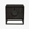Benjamin Ripple Bedside Table - Black -Household Items Discount globe west benjamin bedside table ripple black 6