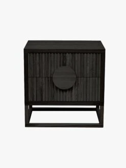 Benjamin Ripple Bedside Table - Black