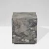 Rufus Block Square Marble Side Table - Grey Fleck Marble -Household Items Discount globe west rufus block square marble side table 2