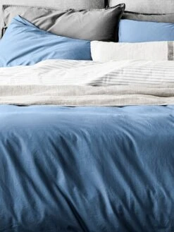 Halo Organic Cotton Quilt Cover - Bijou Blue -Household Items Discount halo organic bedlinen bijou blue detail