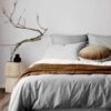 Halo Organic Cotton Quilt Cover - Pebble -Household Items Discount halo organic cotton bedlinen pebble close 1