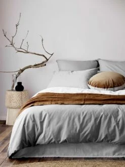 Halo Organic Cotton Quilt Cover - Pebble