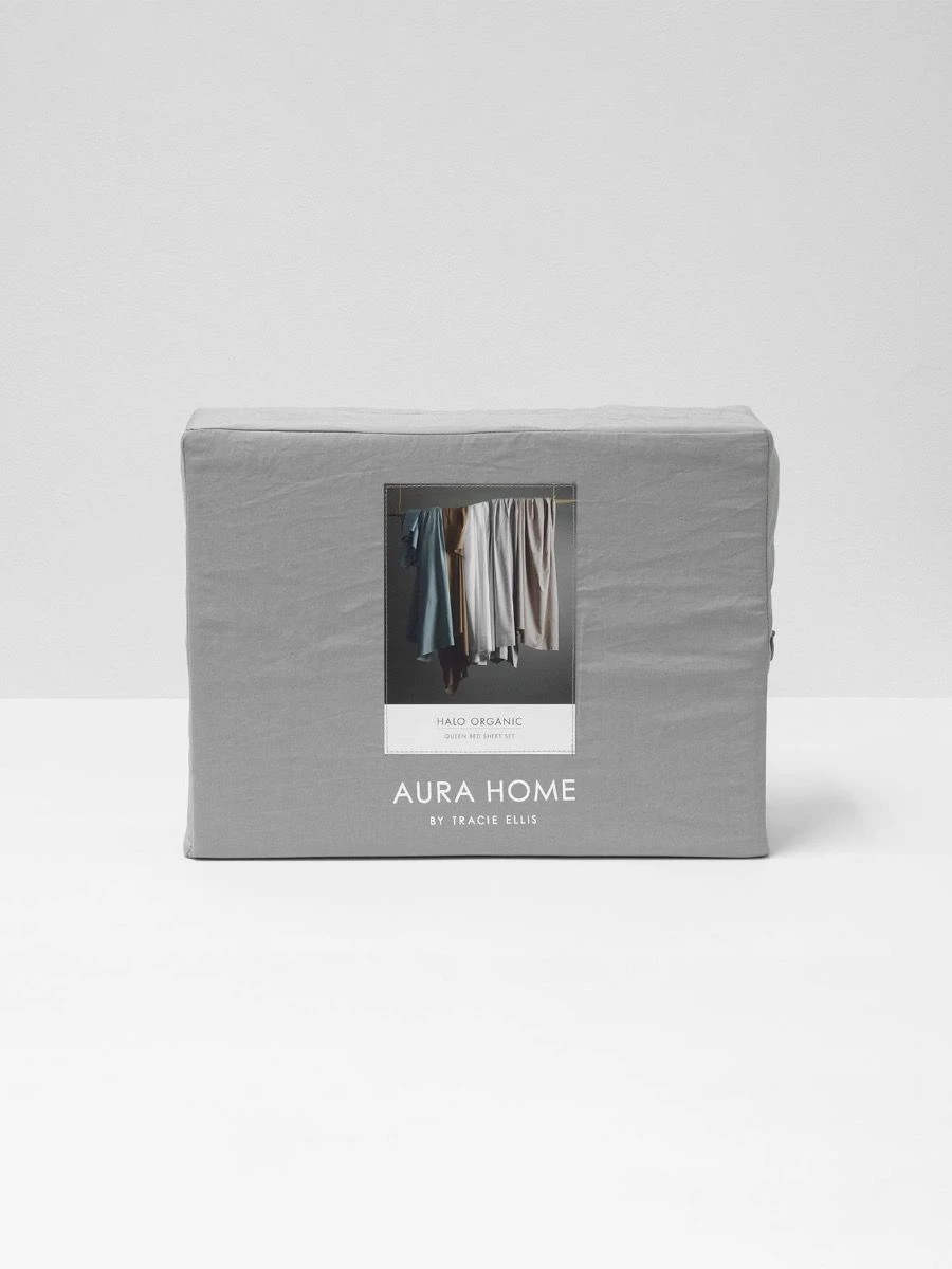 Halo Organic Cotton Sheet Set - Pebble 5 Halo Organic Cotton Sheet Set - Pebble - Image 3