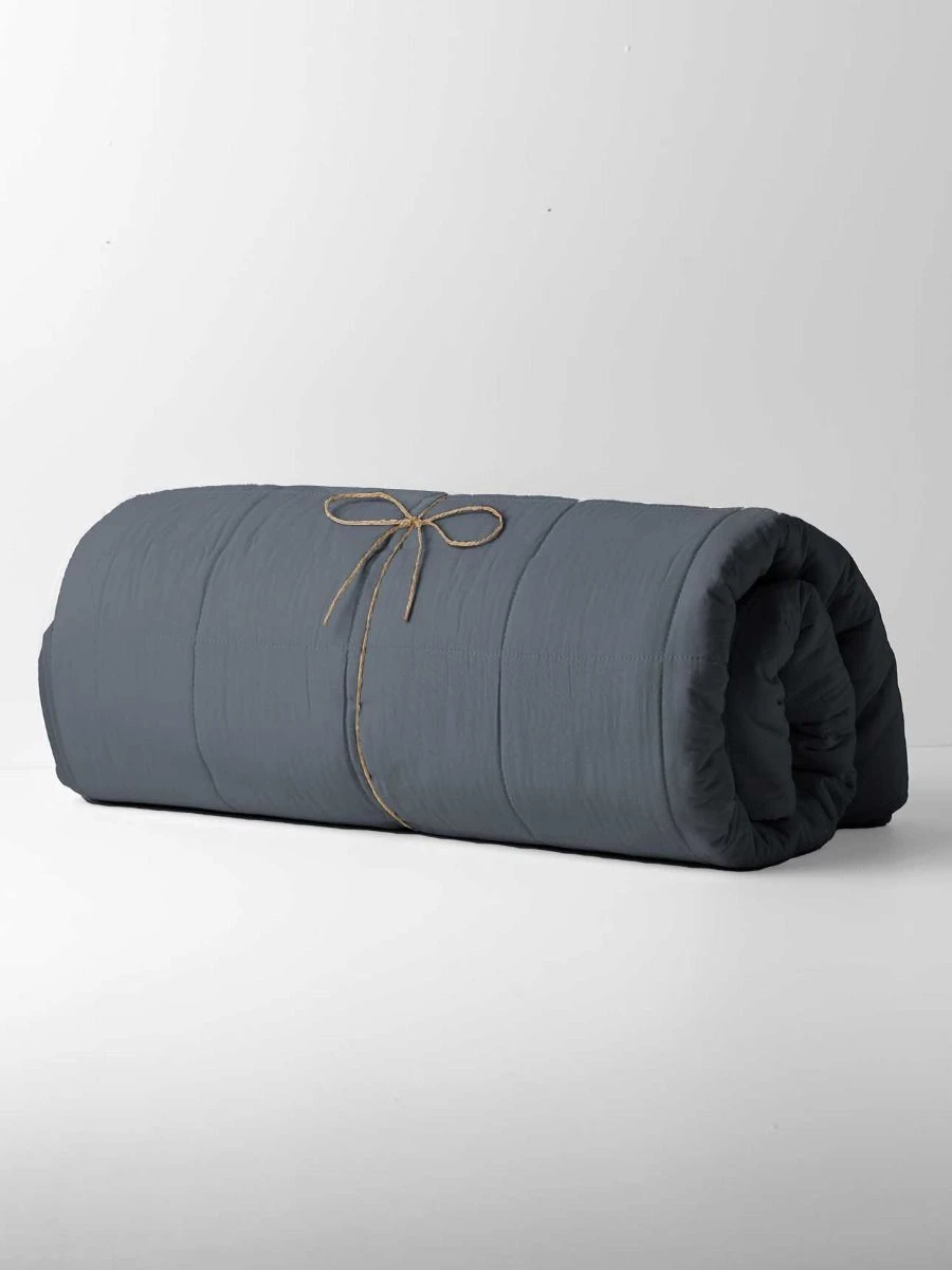 Halo Organic Coverlet - Steel 7 Halo Organic Coverlet - Steel - Image 5