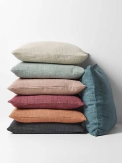 Heavy Linen Cushion - Mist -Household Items Discount heavy linen cushion 55cm stack1