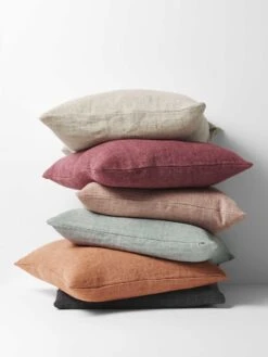 Heavy Linen Cushion - Bluestone -Household Items Discount heavy linen cushion 55cm stack4 5