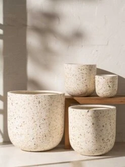 Inken Lightweight Shell Pot - Small -Household Items Discount inartisan inken lightweight shell finish curved pots 2 1