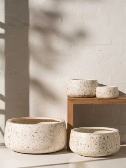 Shell Wide Planter - Small 8 Shell Wide Planter - Small -Household Items Discount inartisan koen lightweight shell finish open pots 2 1