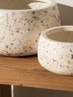 Shell Wide Planter - Small 9 Shell Wide Planter - Small -Household Items Discount inartisan koen lightweight shell finish open pots 3 1