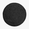 Jute Round Rug - Black -Household Items Discount jute rug round black